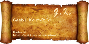 Gaebl Konrád névjegykártya